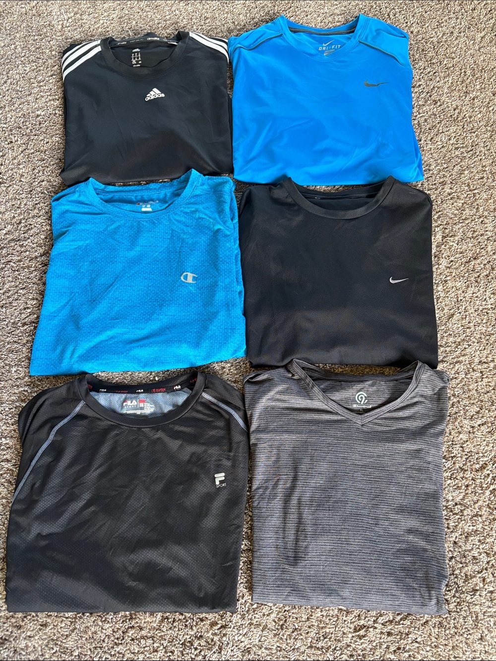 Men's Athletic XL Short Sleeve Shirt Bundle-LOT OF 6